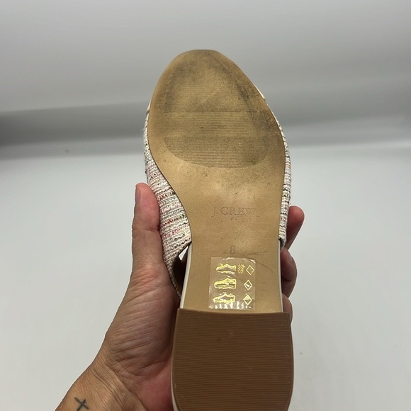 J Crew - Rainbow Tweed Adjustable Slingback With Round Cap Toes Heels Size 8 - Picture 15 of 15